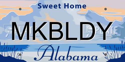 MKBLDY Alabama License Plate