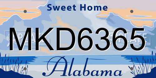MKD6365 Alabama License Plate