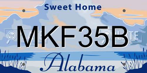MKF35B Alabama License Plate
