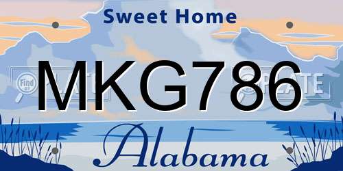 MKG786 Alabama License Plate
