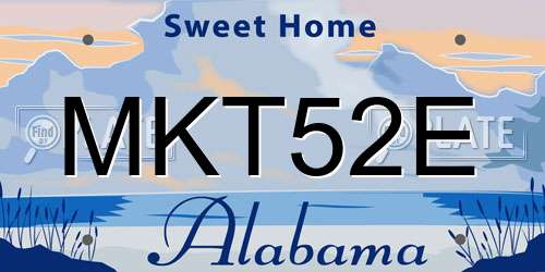 MKT52E Alabama License Plate