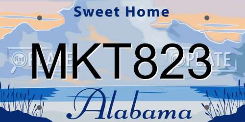 MKT823 Alabama License Plate