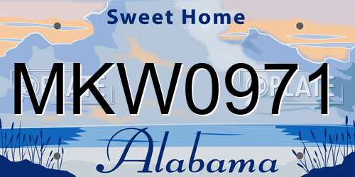 MKW0971 Alabama License Plate
