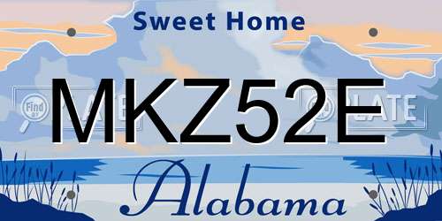 MKZ52E Alabama License Plate