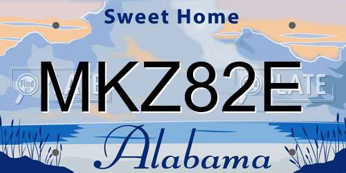 MKZ82E Alabama License Plate
