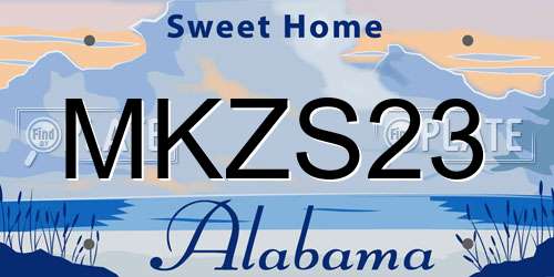 MKZS23 Alabama License Plate
