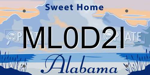ML0D2I Alabama License Plate