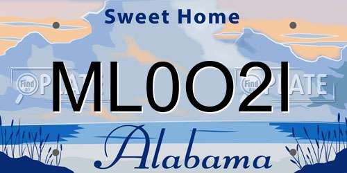 ML0O2I Alabama License Plate