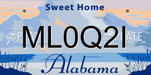 ML0Q2I Alabama License Plate