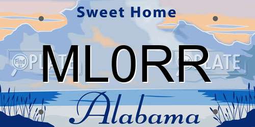 ML0RR Alabama License Plate