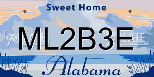 ML2B3E Alabama License Plate