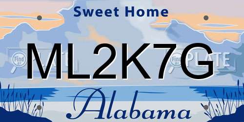 ML2K7G Alabama License Plate