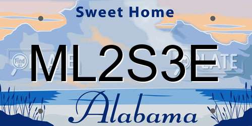 ML2S3E Alabama License Plate