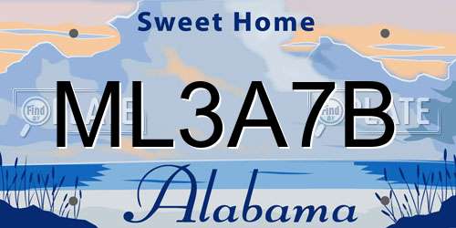 ML3A7B Alabama License Plate