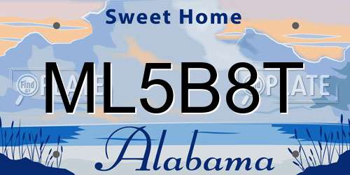 ML5B8T Alabama License Plate