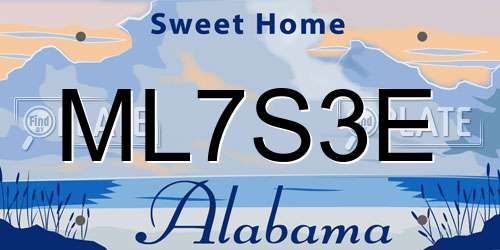 ML7S3E Alabama License Plate
