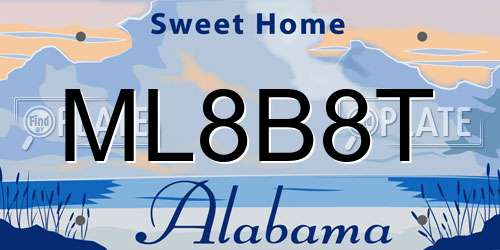 ML8B8T Alabama License Plate