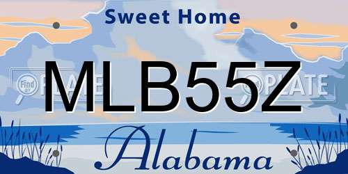 MLB55Z Alabama License Plate