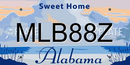 MLB88Z Alabama License Plate