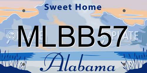 MLBB57 Alabama License Plate