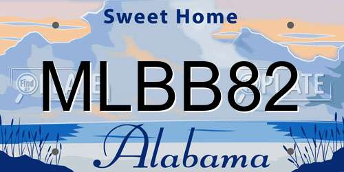 MLBB82 Alabama License Plate