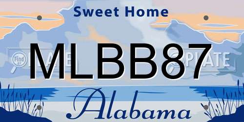 MLBB87 Alabama License Plate