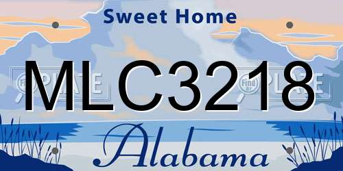 MLC3218 Alabama License Plate