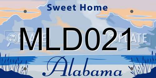 MLD021 Alabama License Plate