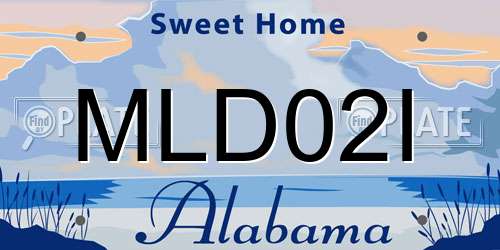 MLD02I Alabama License Plate
