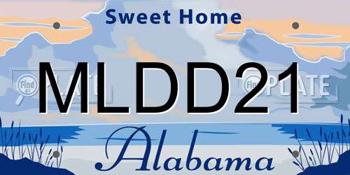 MLDD21 Alabama License Plate