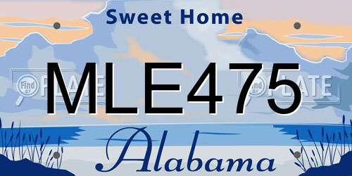 MLE475 Alabama License Plate