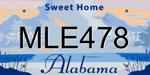 MLE478 Alabama License Plate