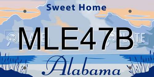 MLE47B Alabama License Plate