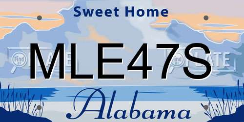 MLE47S Alabama License Plate