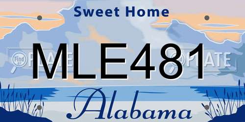 MLE481 Alabama License Plate