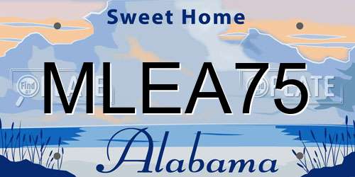 MLEA75 Alabama License Plate