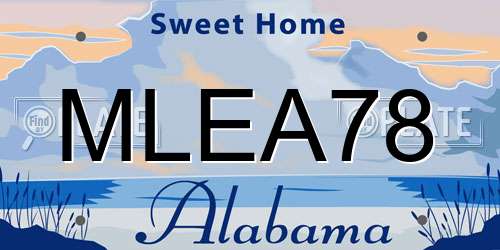 MLEA78 Alabama License Plate