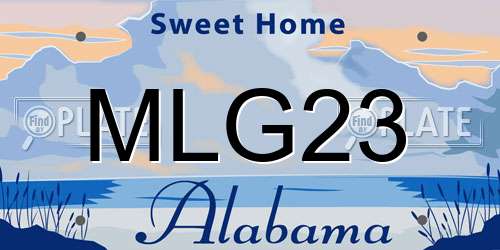 MLG23 Alabama License Plate