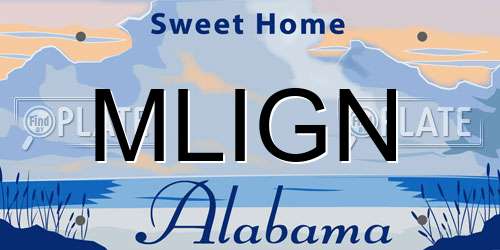 MLIGN Alabama License Plate