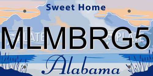 MLMBRG5 Alabama License Plate