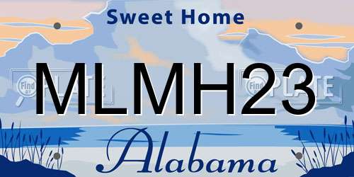 MLMH23 Alabama License Plate