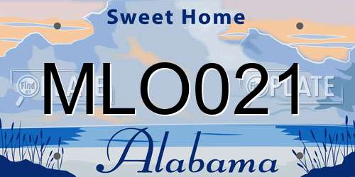MLO021 Alabama License Plate