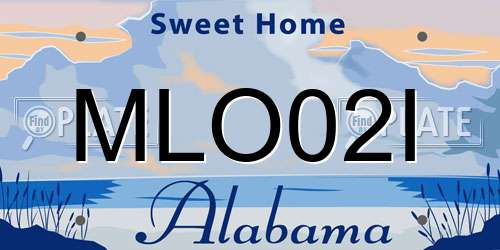 MLO02I Alabama License Plate