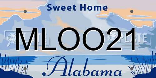 MLOO21 Alabama License Plate