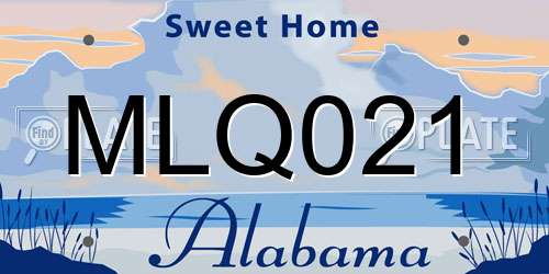 MLQ021 Alabama License Plate