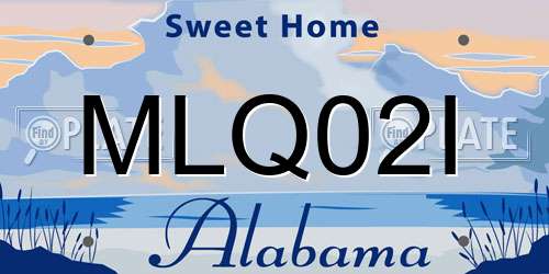 MLQ02I Alabama License Plate