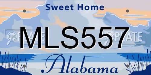 MLS557 Alabama License Plate