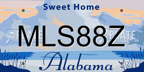 MLS88Z Alabama License Plate
