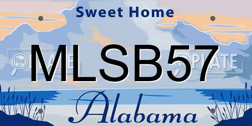 MLSB57 Alabama License Plate