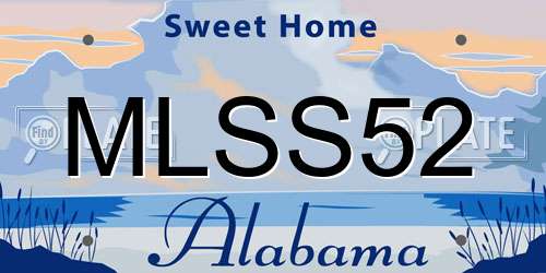 MLSS52 Alabama License Plate